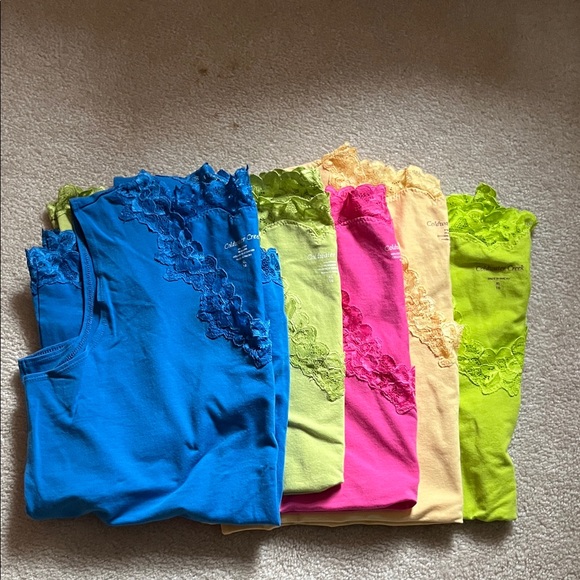 Tops - Coldwater Creek xl Colorful Lace Trim Tank Tops